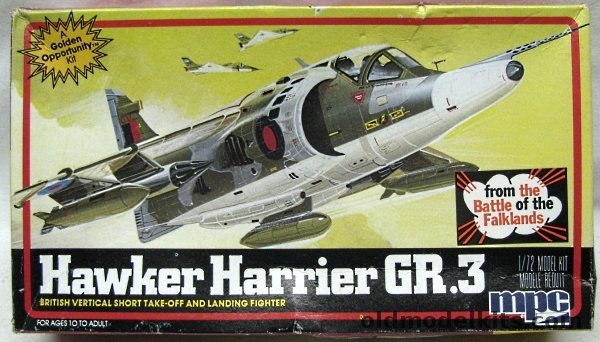 MPC 1/72 Harrier GR.3 Battle of the Falklands - (Ex-Airfix), 1-4208 plastic model kit
